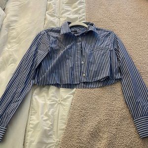 NEW Zara cropped poplin shirt